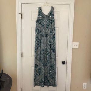 Maurice’s green and white maxi dress size large